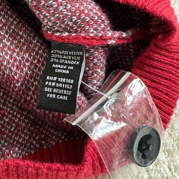 RSQ cardigan Mens Size Large plaid knit button up Academia V Neck Sweater New - Picture 11 of 12